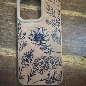 Floral Patterned Phone Case - Tan